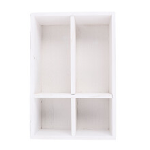 Holz Kaffee-Station Organizer mit Trennwand – 30x20x18cm Weiß