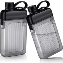 Tragbare, auslaufsichere Reiseflasche, stilvolle, kompakte, schlanke quadratische Flasche für Outdoor-Sportarten, wiederverwendbare