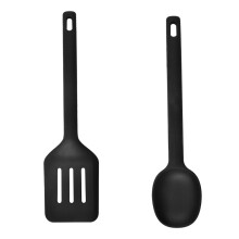 Conjunto de Espátulas Largas para Alimentos, Espátula Flexível com Fendas para Cozinhar e Assar, Espátula Antiaderente para Servir com Silicone