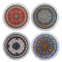 Dessous de verre de bureau à motif floral, tapis en tissu au design persan exotique pour cadeaux personnalisés, sous-verres en velours à séchage
