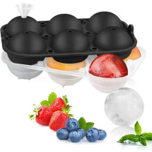 Perfekt geformte Eisbälle für Cocktails, Eiswürfelbereiter mit langsamer Verdünnung, einfach zu befüllen, flexibles Silikon, BPA-frei,