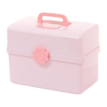 Convenient Storage Box For Girls' Hair Accessories - Spacious Plastic Box For Hair Bobbles And Bands, Pink