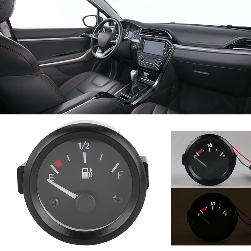 2In 12V Fuel Gauge Meter With Sensor, 52Mm Plastic Indicator 6931362536293