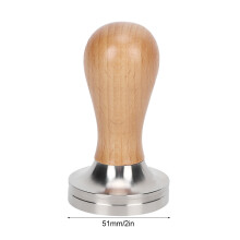 Stainless Steel Coffee Tamper 51mm with Beech Wood Handle