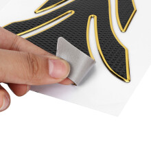 Motorrad Öl Tanks Sticker Pad Protector Schwarz Gold Passend für Yamaha Kawasaki Honda 8,5 cm