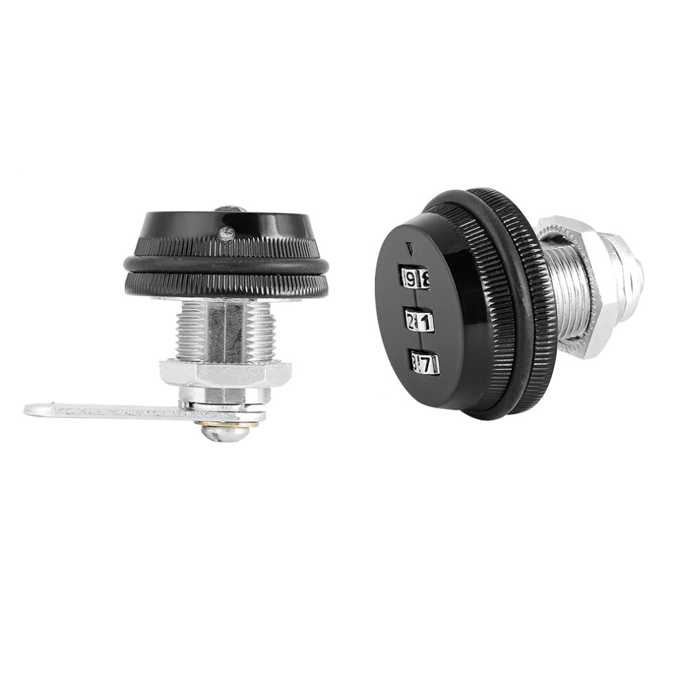 2Pcs Zinc Alloy Mechanical 3-Digit Code Mailbox Cabinet Lock Black 20Mm 5061362540752