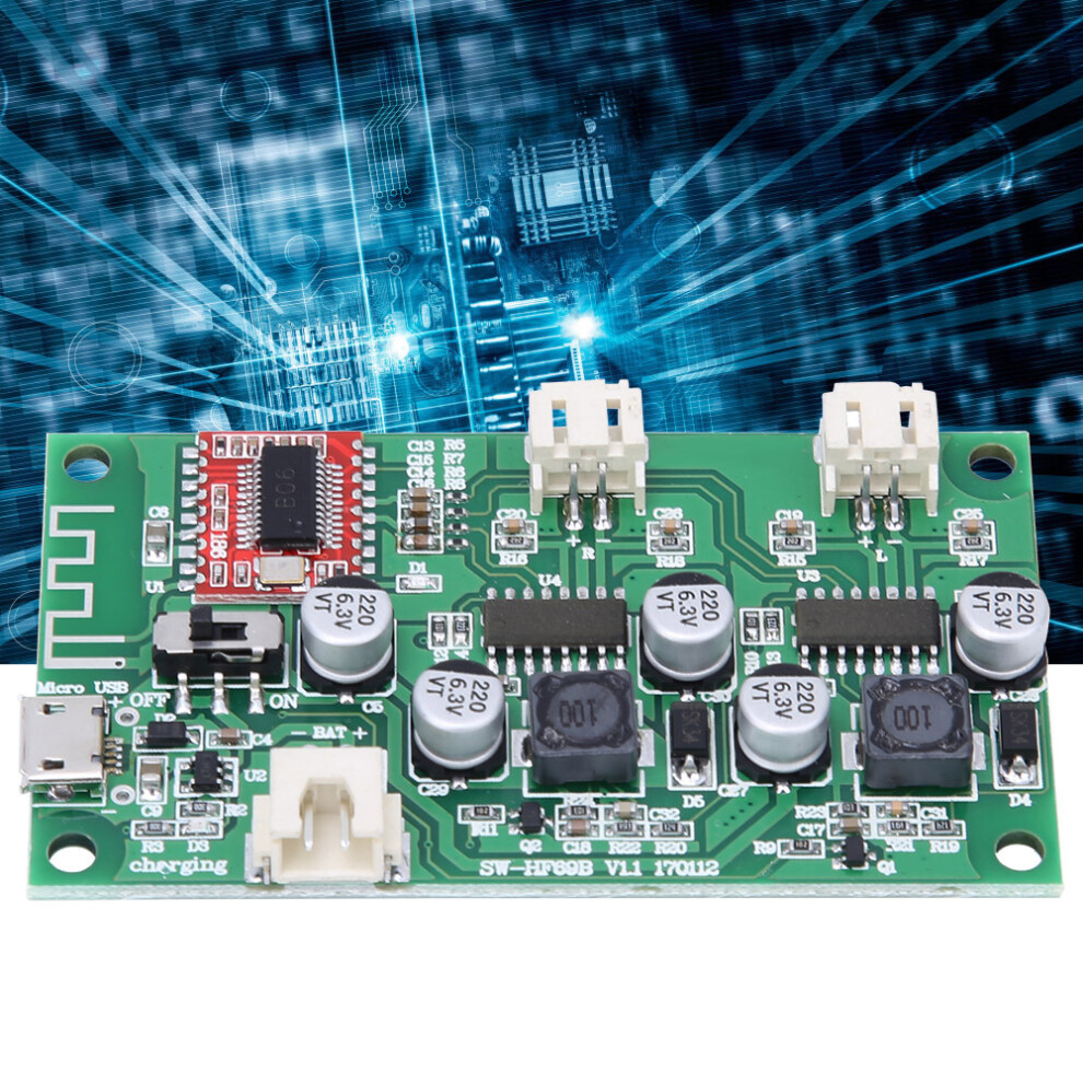 Hf69b 2X6w Bluetooth Amplifier Board For Speakers, 4/6/8Î© Compatibility 9471362539575