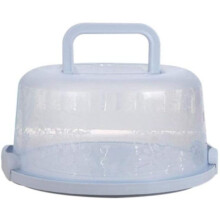 Plastic Cake Carrier, Cake Keeper with Cover for Hygienic Storage and Latch for Cakes for Easy Transportation of Your Homemade Creations (Blue)