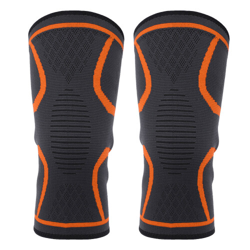 Elastischer oranges Knieschoner-Stützverband für Sport, M/L/XL 1