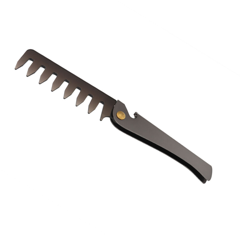 Portable Folding Stainless Steel Oil Head Comb with Wide Teeth 7.5â Vintage