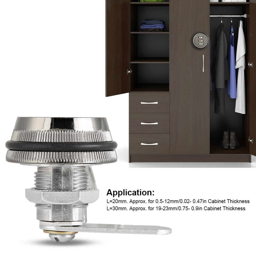 Premium 20Mm Zinc Alloy Mailbox Lock Mechanical 3-Digit Code Black Finish 4061362540739