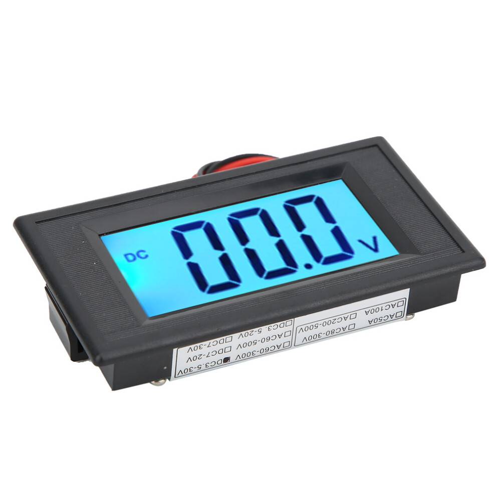 Yb5135d Lcd Dual Wire Dc Voltmeter 80V, Compact, Blue Backlight 6931362542638