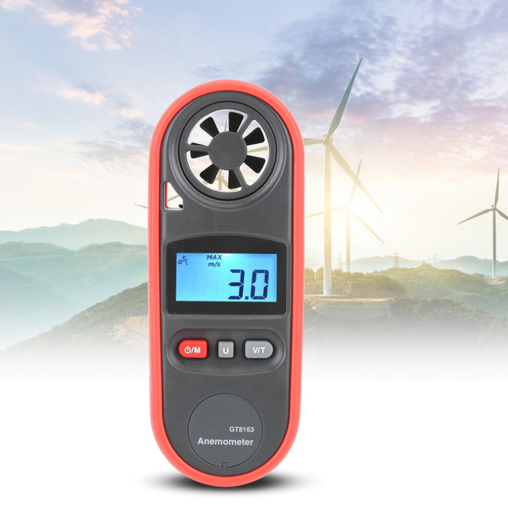 Digital Handheld Anemometer Wind Speed & Temp Meter, Compact 12.4Cm 4161362544017