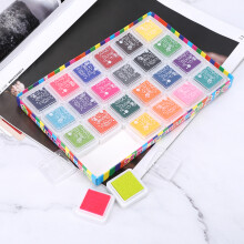 24 Bright Ink Pads for Kids Finger Art and Stamp Projects 3 x 3 inch Size