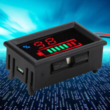 YB27VE Digitales LED-Spannungs- & Strommessgerät für 12V Lithium-/Blei-Säure-Batterien, 47x27x16mm