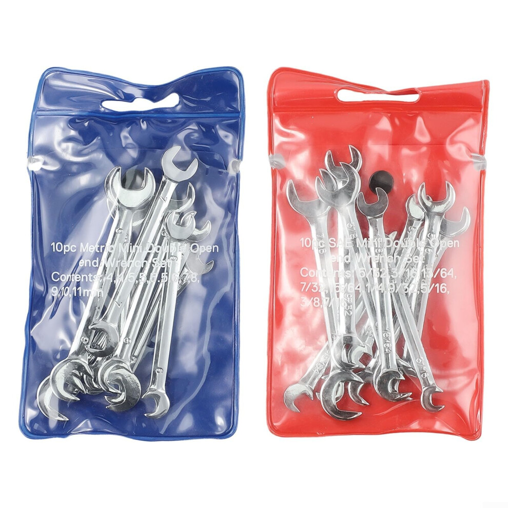 20Pcs Metric And Sae Combination Wrench Set Compact Tool For Home And Hobbies 9105992163656