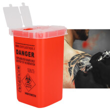 Tattoo-Abfallbehälter Kunststoff Einwegklinge Cutter 500 ml Roter Behälter