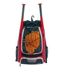 Baseball Backpack Reflective Baseball Bag with Fence Hook and Shoe Compartment Softball Bat Bag Capacity Multi Pockets for Bat Helmet Red