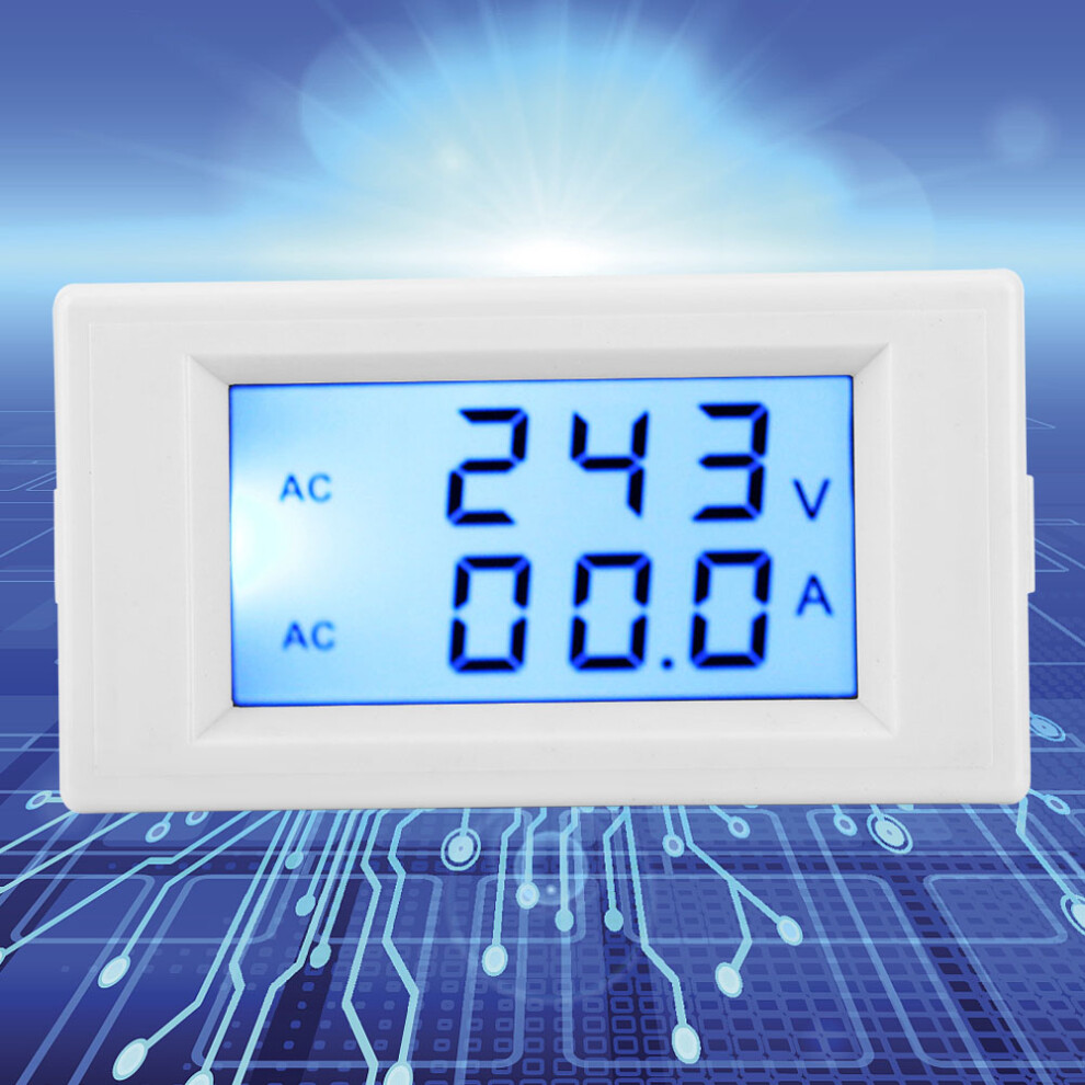 Dual Panel Volt-Amp Meter Ac80-300V 0-50A 0-100A With Current Transformer White 6921362546156