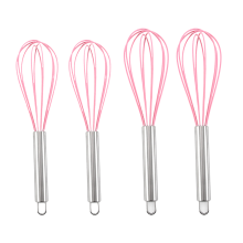 Kratzfestes Silikon-Schneebesen-Set, hitzebeständiger, ergonomischer Griff für vielseitige Verwendung, leicht zu reinigender Edelstahl-Schneebesen,