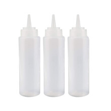 Riutilizzabili ed ecocompatibili: quattro flaconi trasparenti da 240 ml, a prova di perdite, controllo del flusso costante, display di misurazione,
