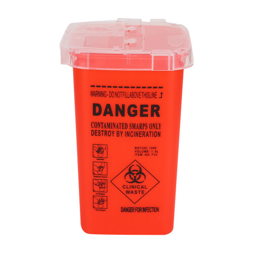 Tattoo-Abfallbehälter Kunststoff Einwegklinge Cutter 500 ml Roter Behälter 2