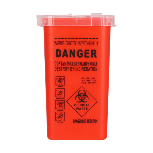 Tattoo-Abfallbehälter Kunststoff Einwegklinge Cutter 500 ml Roter Behälter 1