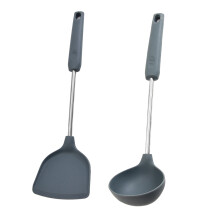 Küchenhelfer-Set aus massivem und geschlitztem Silikon, ergonomischer Griff für bequemen Halt, antihaftbeschichtete Werkzeuge, perfekt zum Kochen