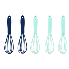 Silikon-Schneebesen (nicht elektrisch), Mini-Schneebesen-Set für den Haushalt, Teigbesen aus Edelstahl, Milch- und Eieraufschäumer, leicht zu