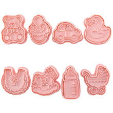 Bezauberndes Ausstechformen-Set mit Babymotiven, aus lebensmittelechten Materialien, 3D-Stempel für unvergessliche Babypartys, 8 einzigartige