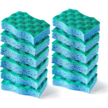 Esponjas de limpeza avançadas com tecnologia de limpeza, feitas de celulose que não riscam. Esponja resistente para lavar louça, panelas
