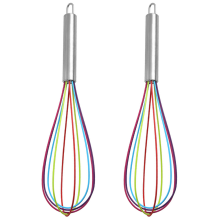 Ensemble de fouets polyvalents, en acier inoxydable et silicone, pour mélanger, fouetter et battre efficacement. Compatible avec les ustensiles de