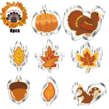 Festtagsbackzubehör, Gebäckausstecher in verschiedenen Formen, Ausstechformen für Thanksgiving-Kekse, Mini-Keksformen aus Edelstahl für saisonale