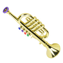 Goldener Kid Trumpet Plastik-Blasinstrument für Vorschule-Musikgeschenk