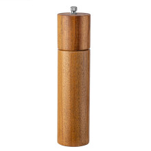 Pfeffermühle, tragbare Gewürzmühle, manuell bedienbar, aus Akazienholz, Keramikrotor-Mahlwerk, ergonomisches, stromlinienförmiges Design für