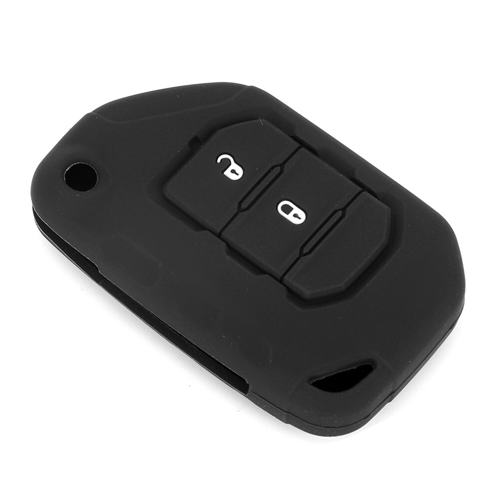 Silicone Car Key Cover For Jeep Wrangler Jl 2018+ | 2 Buttons Black 6951362550488
