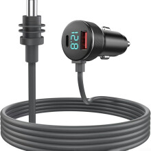 Digital Display Vehicle Power Cable with 60W DC Output, QC and PD Fast Charging, Compatible with Mini and 12V-24V Vehicles for Cars Trucks RVs(5M)