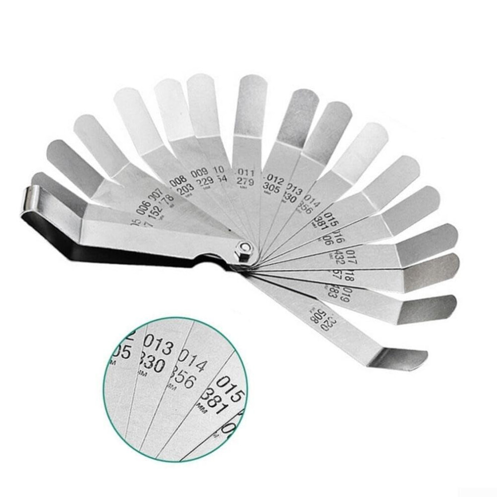 16 Blades Feeler Gauge Set 0.127-0.508Mm Stainless Steel Gap Measuring Tool Metric Filler Thickness Gauge For Automotive Engine Valve Clearance 9067246823450