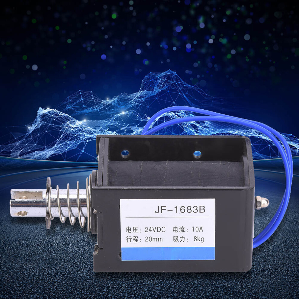 Jf-1683B 78.4N 24Vdc Solenoid Electromagnet 20Mm Stroke Easy Install 6911362551670