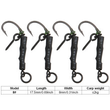 8 Stück Barbed Swivels Karpfen Angeln Hooks Set Legierung Kupfer Schwarz 8#