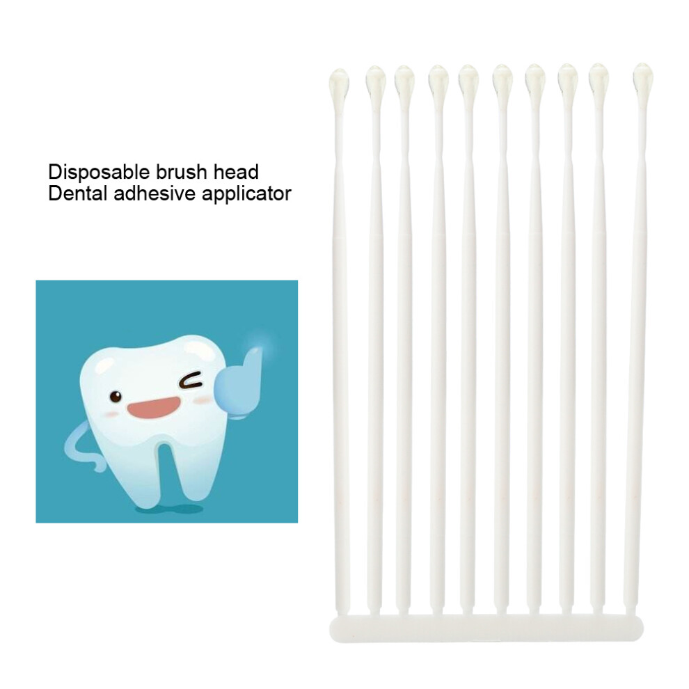 White 100Pcs Dental Adhesive Applicator Tips For Tooth Crown & Veneer, 12Cm