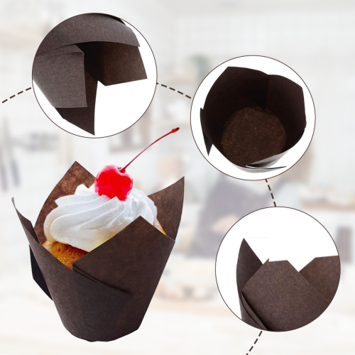 Αντικολλητικές θήκες για cupcakes, ανθεκτικές σε υψηλές θερμοκρασίες έως 425 βαθμούς 2