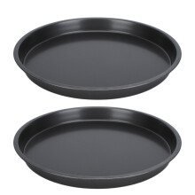 Hjemmelavet mesterværk, 25 cm dyb pizzapande, bageform i kulstofstål med slip-let-belægning, jævn opvarmningsekspertise, rund pizzapande med