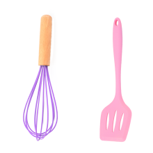 Handgefertigtes Silikon-Schneebesen-Set aus hochwertigen Materialien, Küchenutensilien mit Holzgriff, rostfrei und kratzfest – perfekt als