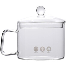 Heat Resistant Glass Saucepan, Clear Pot with Ergonomic Bowl Lid and Intimate Steam Hole Design, Suitable for Open Fire Heating, Microwave Oven Safe (
