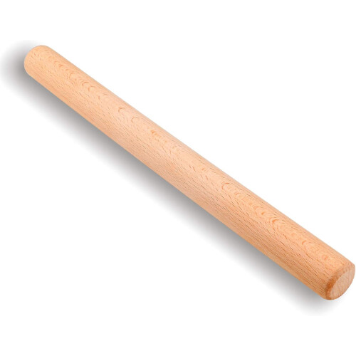 Laminador de massa profissional, feito de madeira de faia, durável e versátil, com superfície lisa, design ergonômico cônico e 3 polegadas.