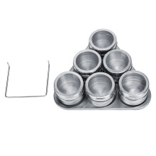 Elegantes porta-temperos de parede, recipientes magnéticos para temperos para cozinhas modernas, potes de aço inoxidável com visor transparente,