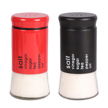 Conjunto de 2 Dispensadores de Especiarias Pour Settings com Tampa de Aço Inoxidável e Base de Vidro Transparente para Saleiro e Pimenteiro, com