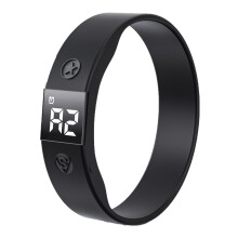 Vibrating Alarm Watch Water Resistant Wake Up Wristband Silent Medical Reminder Watch - with Timer and 8 Daily Alarms Black