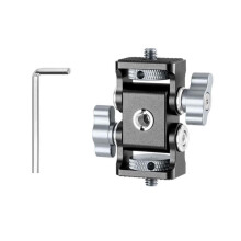 1Set Two Head Camera Holder For Various Accessories Offer Full Angled Adjustability For Professional Filming Two Head Camera Mount Grey